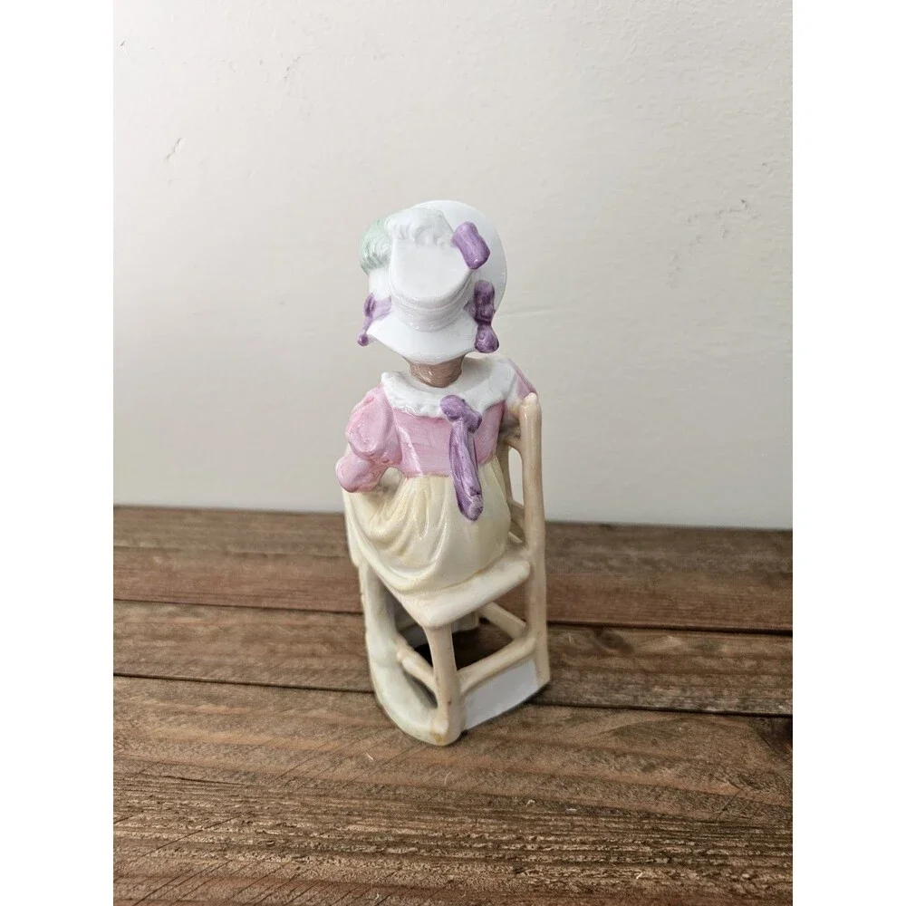 Vintage German Figurine Lady Sitting In Chair Parlor Figure DEP 9529